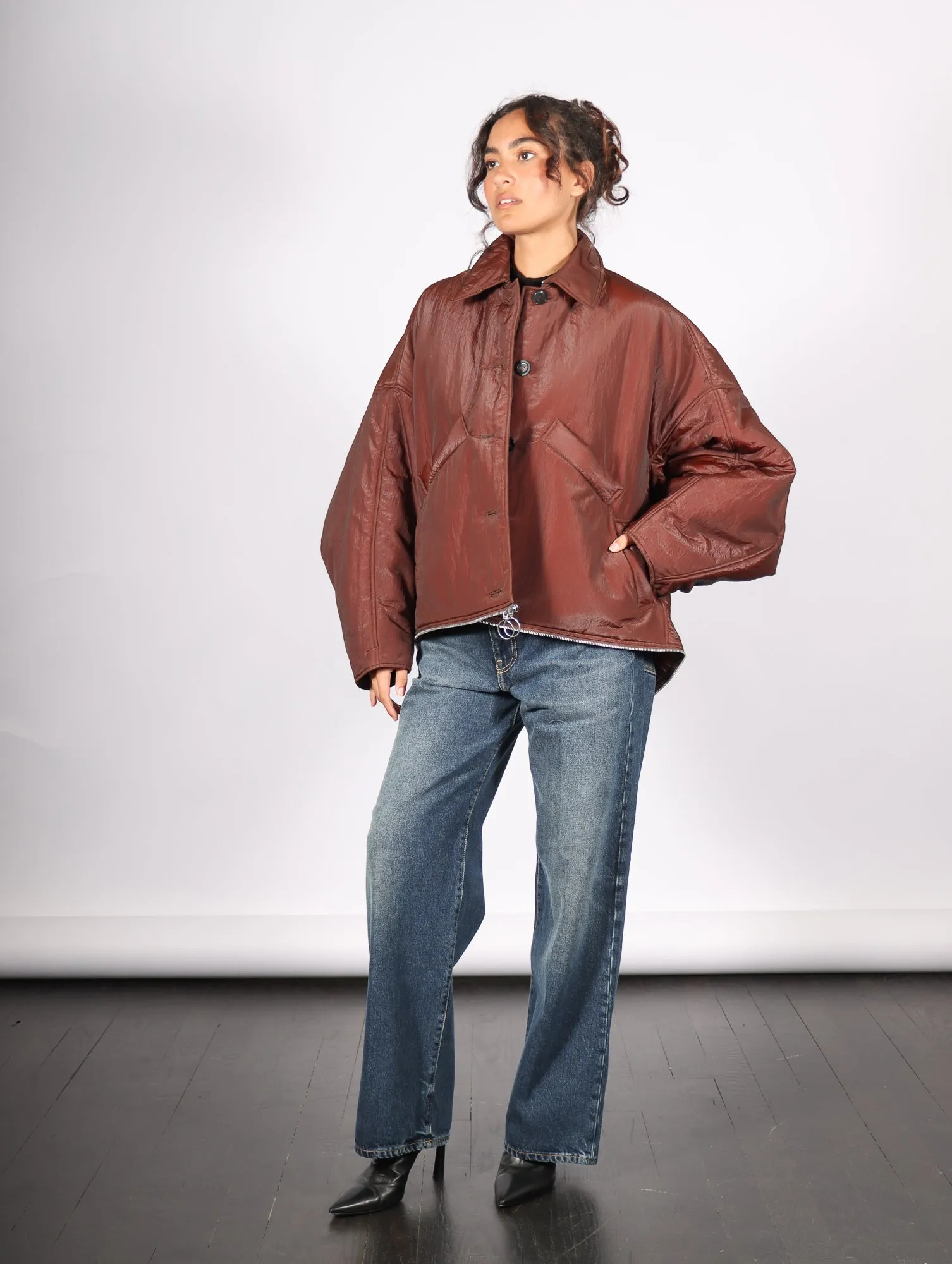 Convertible Jacket in Dark Burgundy by Dawei