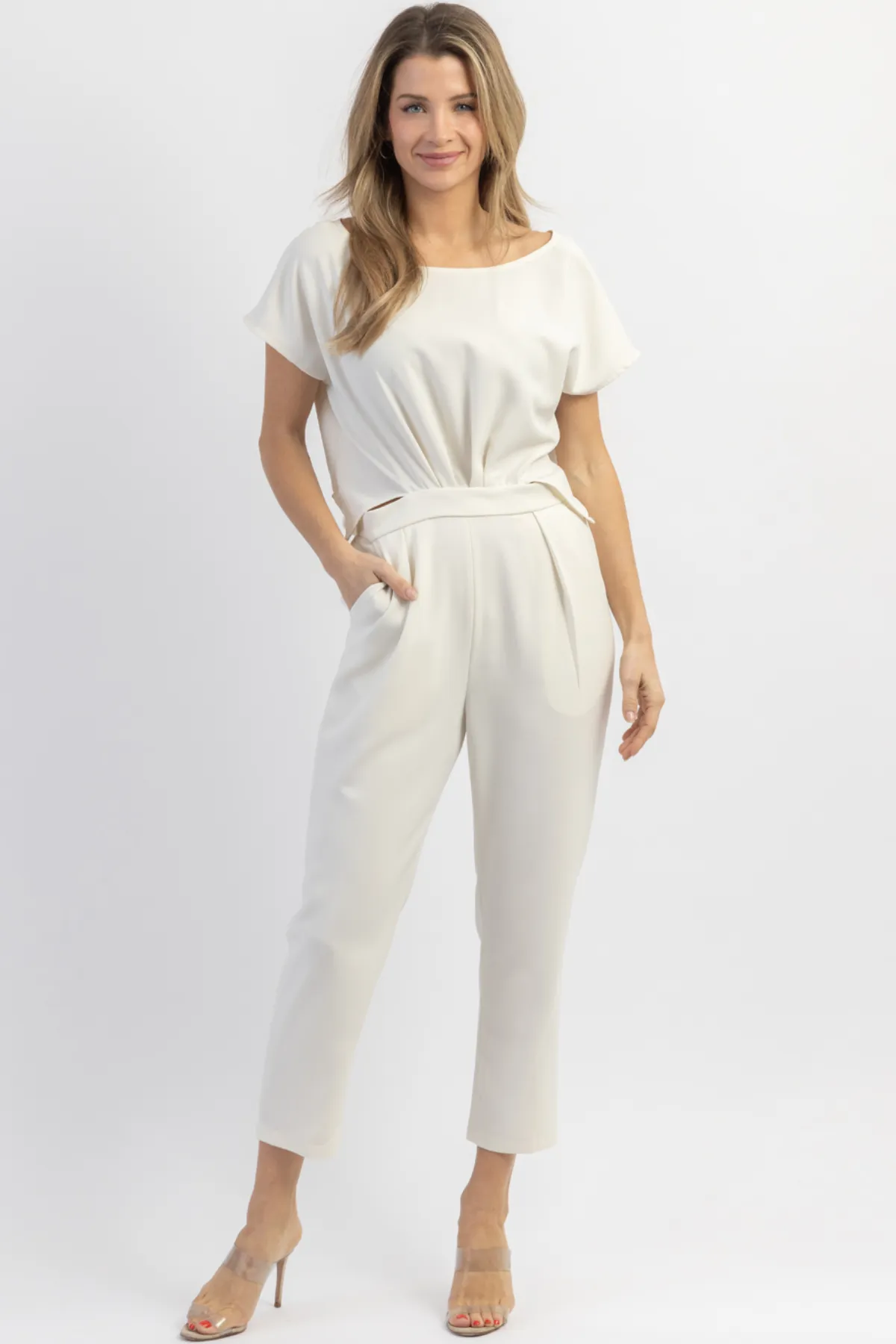 CREAM TOP   BOTTOM JOINT JUMPSUIT *BACK IN STOCK*