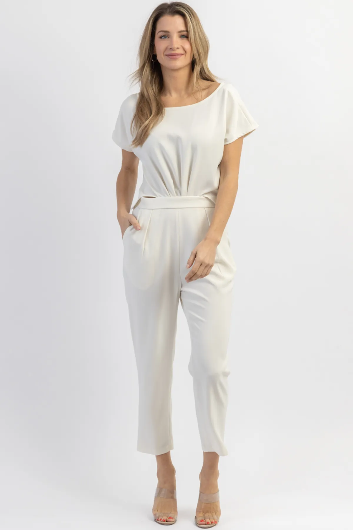 CREAM TOP   BOTTOM JOINT JUMPSUIT *BACK IN STOCK*