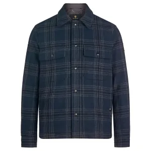 Dark Ink Checked Wool Blend Longford Overshirt