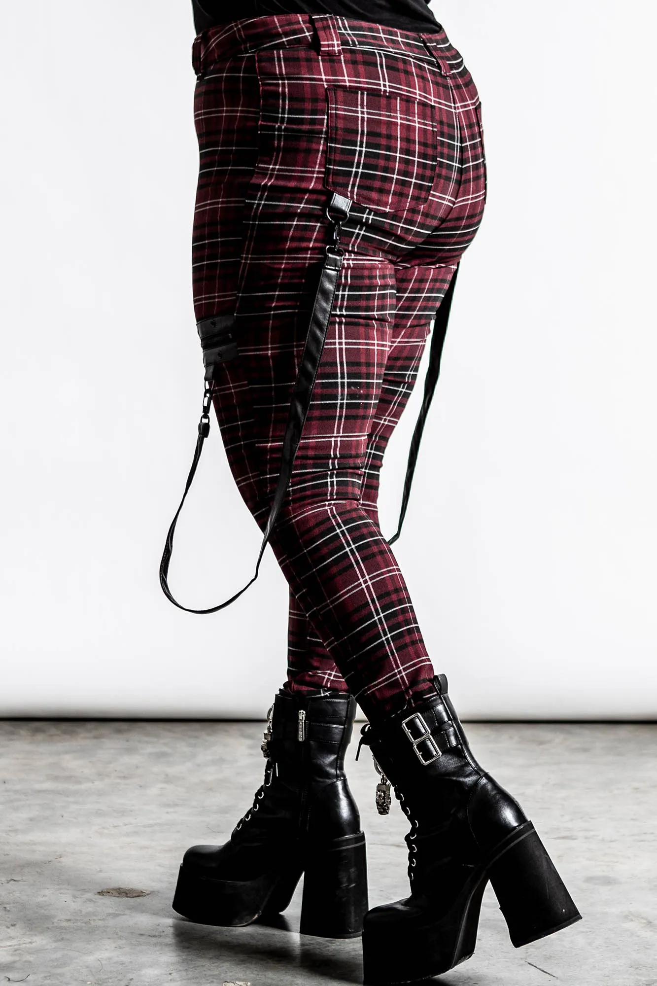 Dead Resistance Skinny Trousers [BLOOD TARTAN] [PLUS]