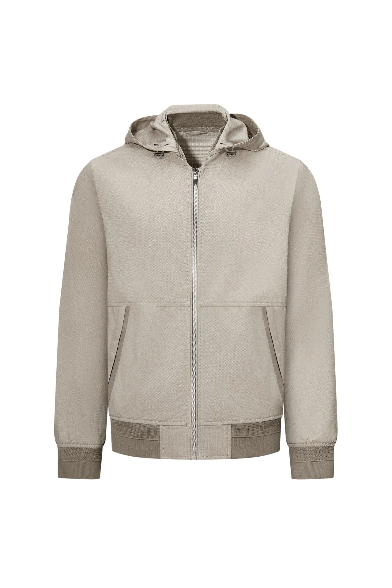 Detachable Hood Bomber Jacket in Smart Fit