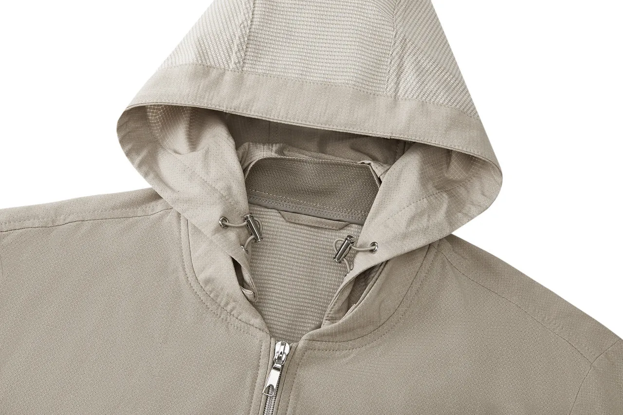 Detachable Hood Bomber Jacket in Smart Fit