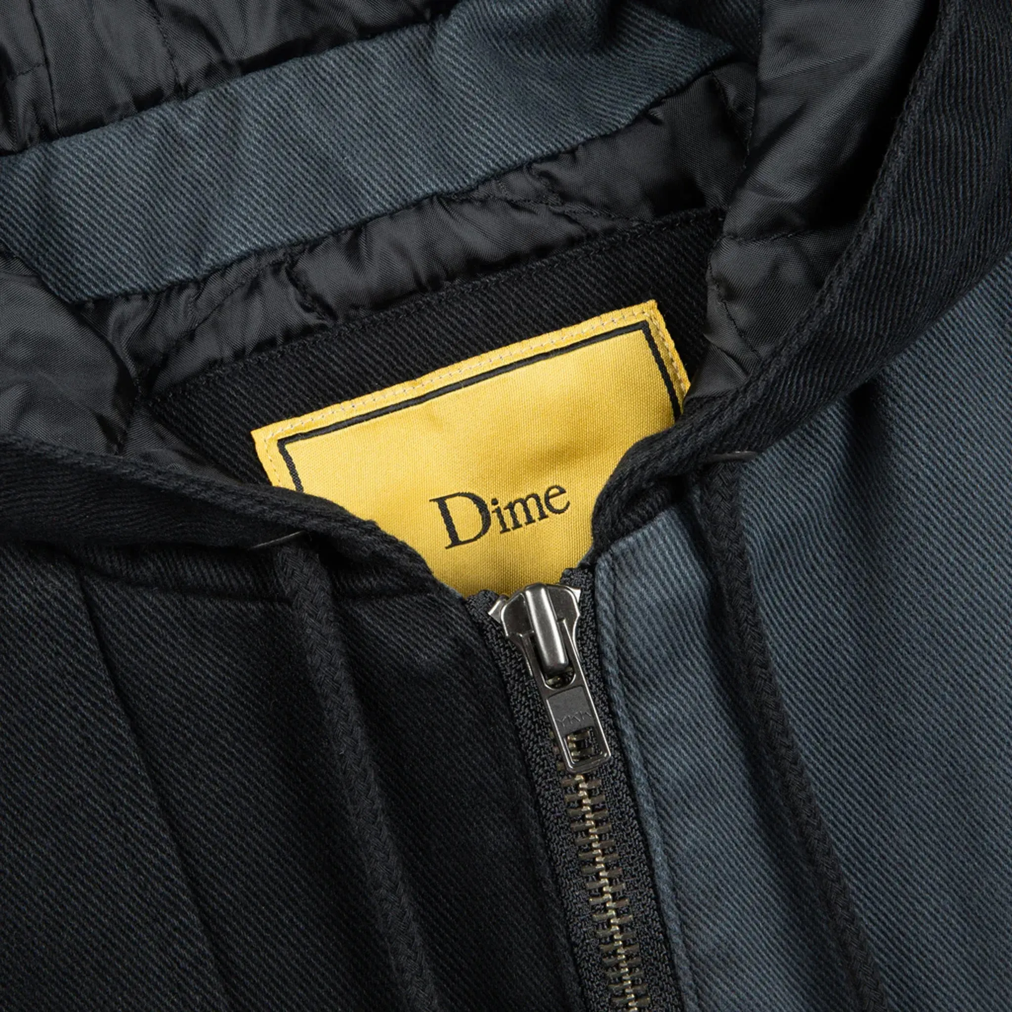 Dime Panel Denim Hooded Bomber (Charcoal)