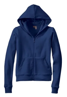 District Threads - Ladies Velour Fitted Full Zip Hoodie.  DT219