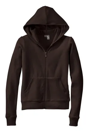 District Threads - Ladies Velour Fitted Full Zip Hoodie.  DT219