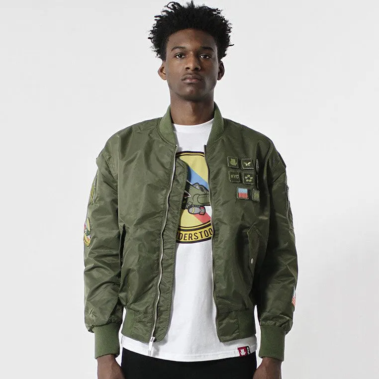 Entree LS Militeddy MA-1 Olive Flight Bomber Jacket