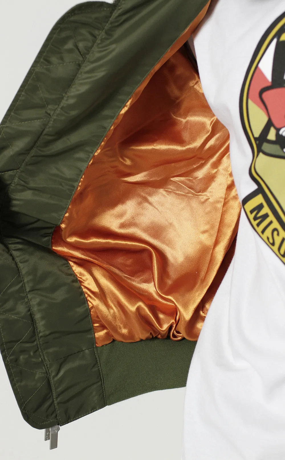 Entree LS Militeddy MA-1 Olive Flight Bomber Jacket