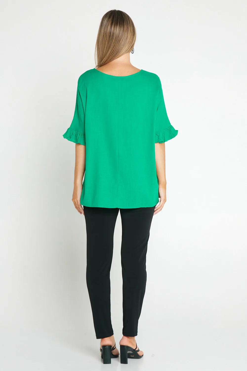 Farrah Linen Top - Jade