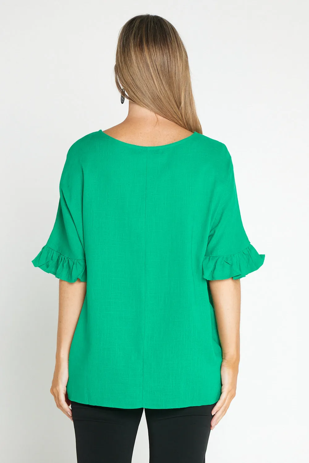 Farrah Linen Top - Jade