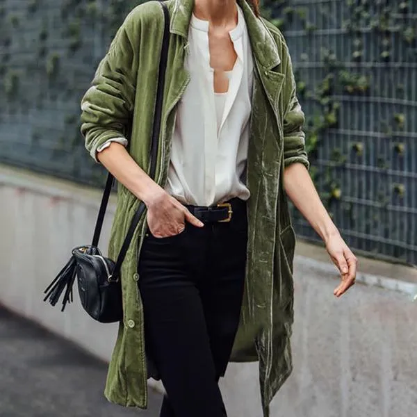 Fashion Solid Color Loose Coats