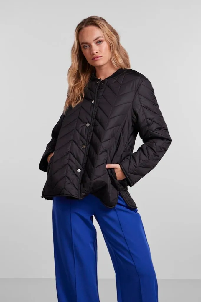 Fawn Short Quilted Jacket - Black