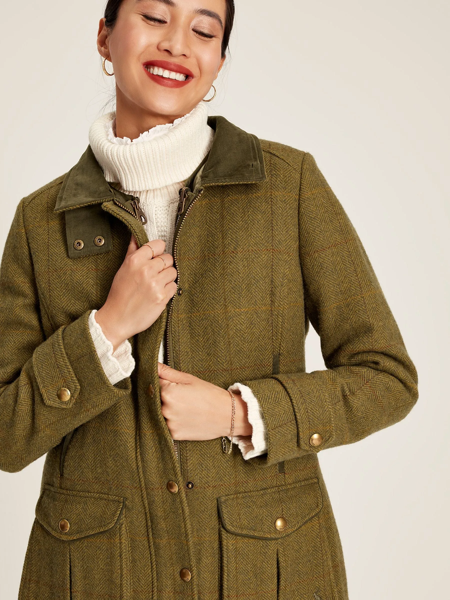 Fieldcoat Luxe Tweed Jacket With Removable Gilet - Green Tweed