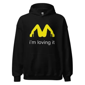 Funny Logo Hoodie I'm Lovin It Blended Cotton Midweight Unisex Pullover