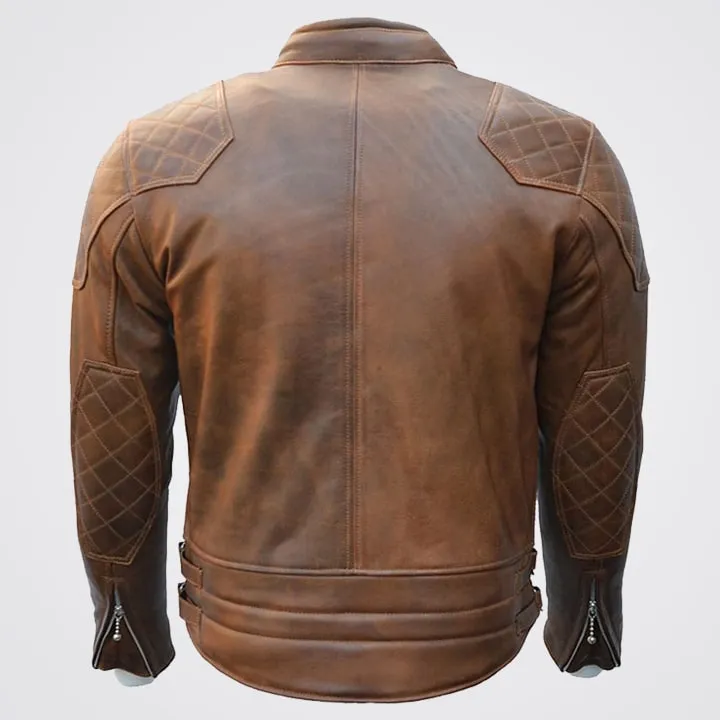 Goldtop 76 Armoured Leather Jacket – Brown