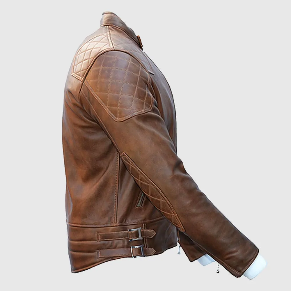 Goldtop 76 Armoured Leather Jacket – Brown