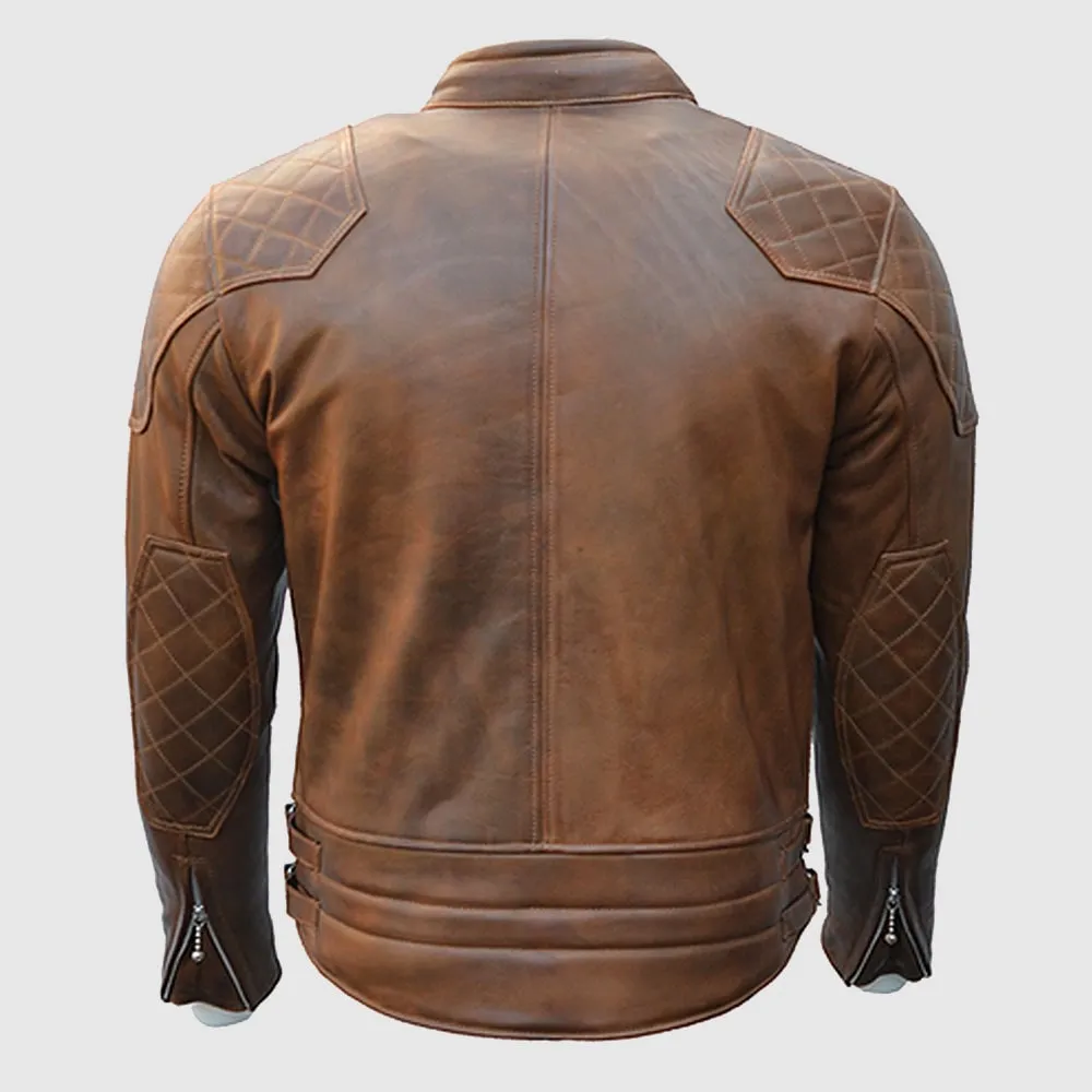 Goldtop 76 Armoured Leather Jacket – Brown