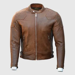 Goldtop 76 Armoured Leather Jacket – Brown