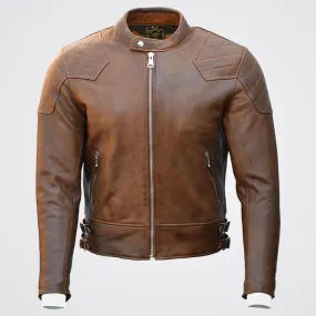 Goldtop 76 Armoured Leather Jacket – Brown