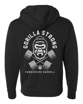 Gorilla Strong - on Black Pullover Hoodie