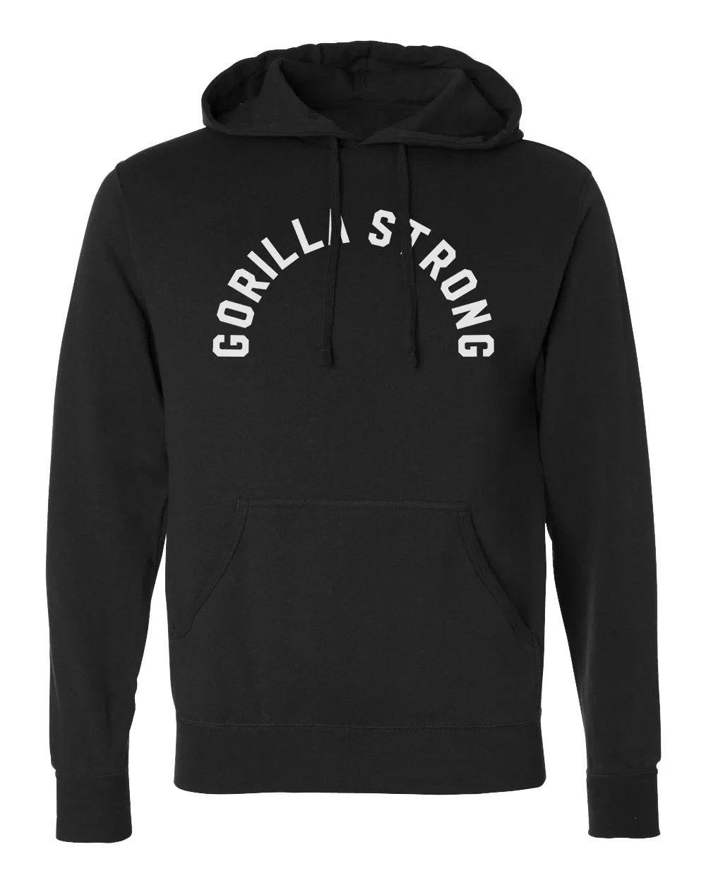 Gorilla Strong - on Black Pullover Hoodie