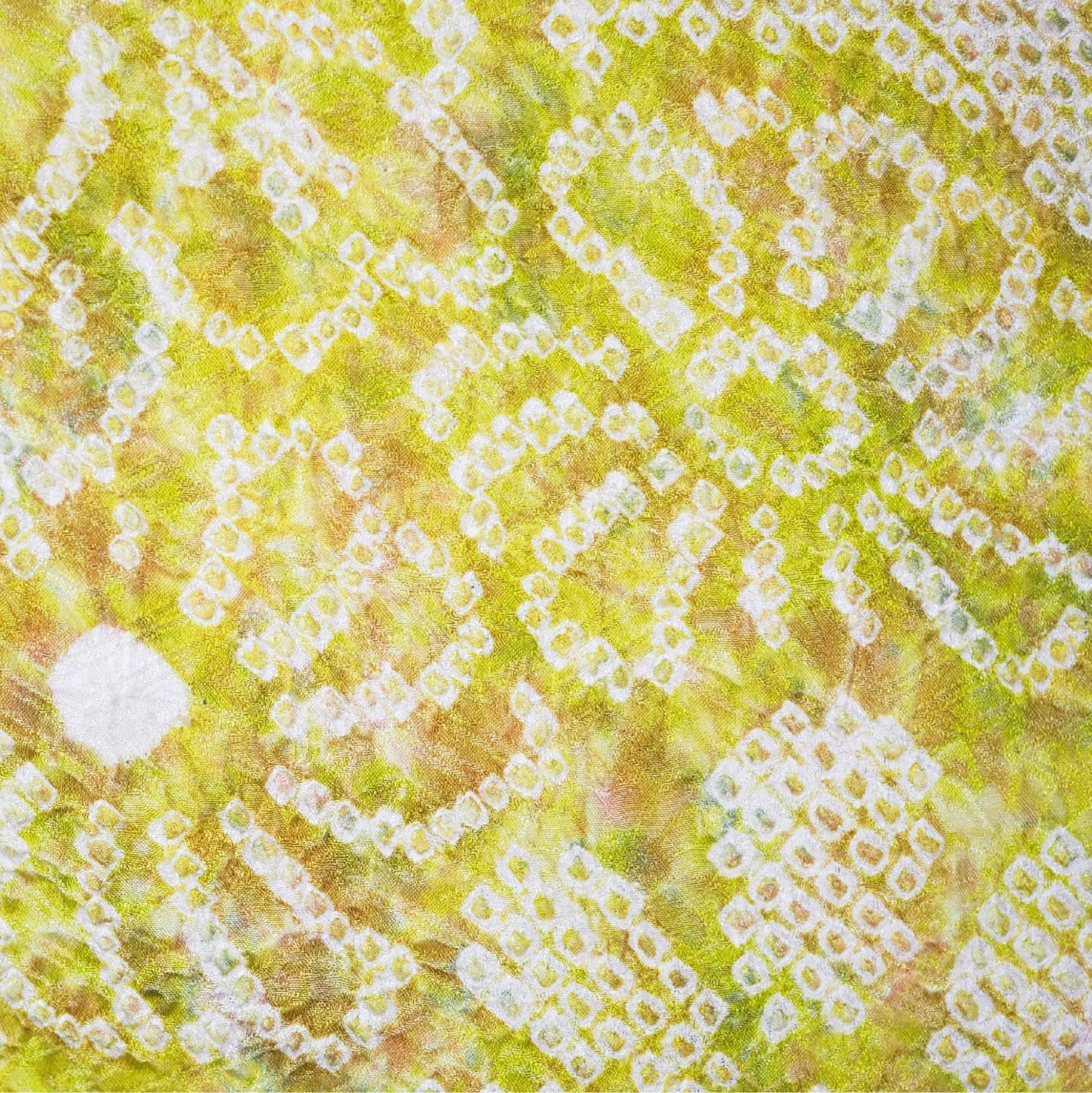 Green and yellow shibori haori