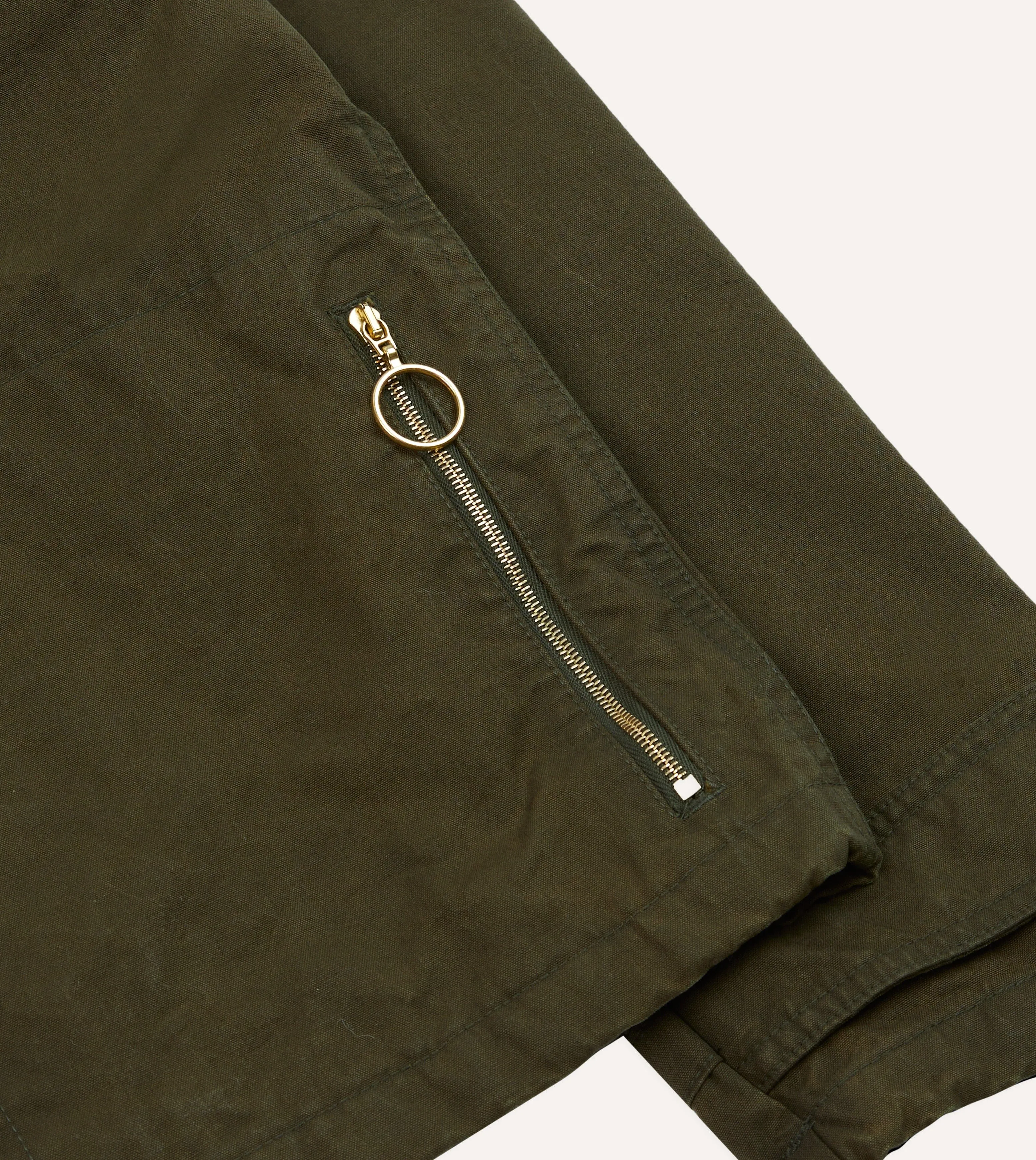 Green Waxed Cotton Wader Jacket with Blanket Lining