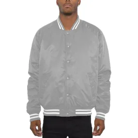 Grey Varsity Bomber Jacket