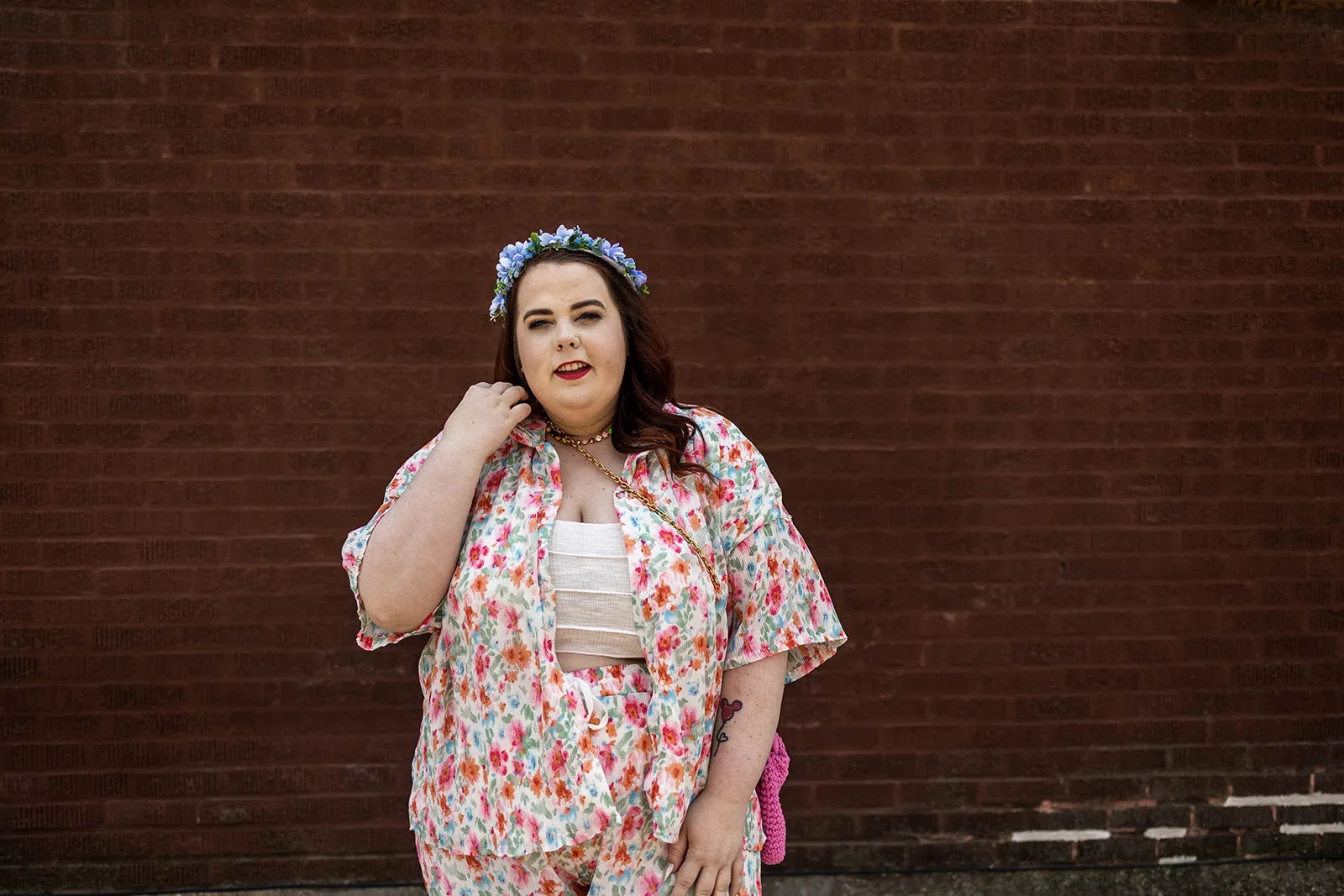 hattie button down in ivory floral