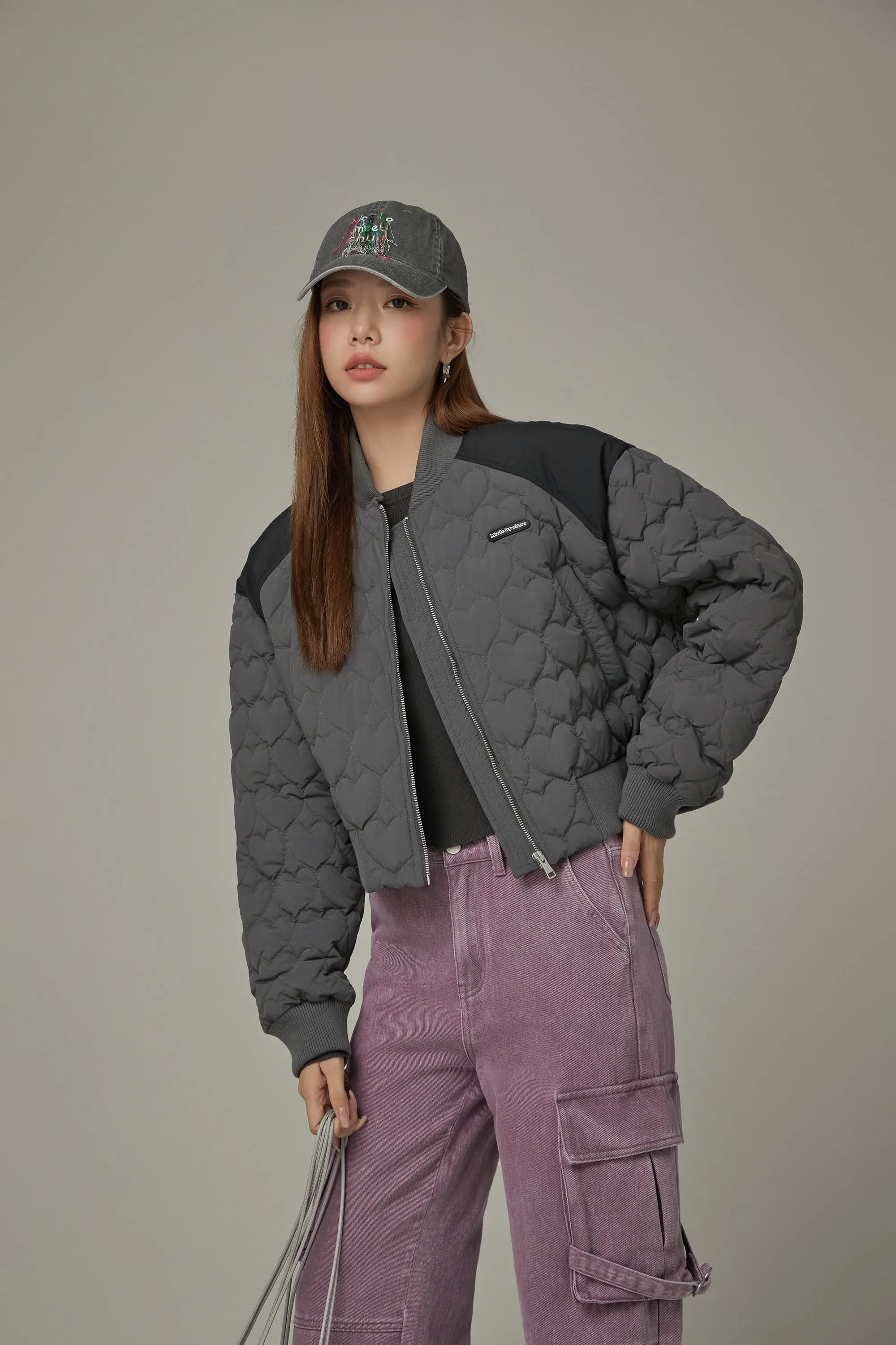 Heart Quilted Padded Jacket