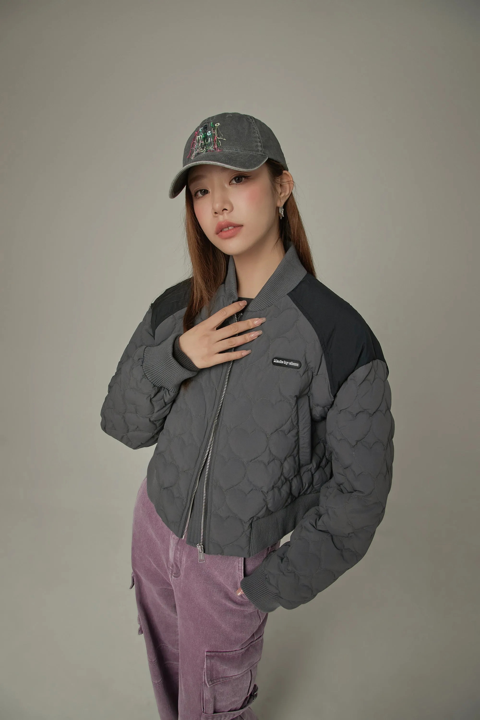 Heart Quilted Padded Jacket