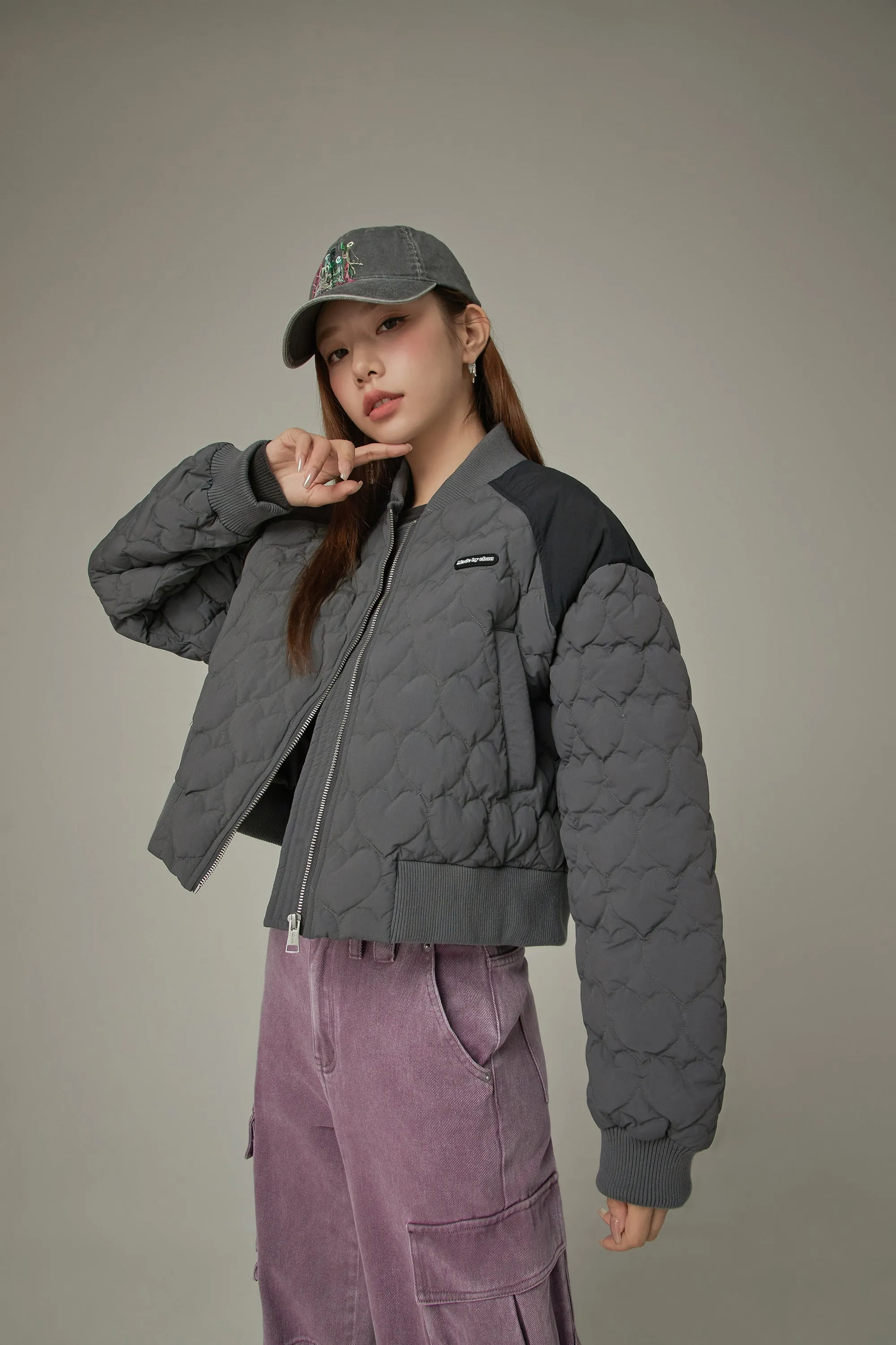 Heart Quilted Padded Jacket