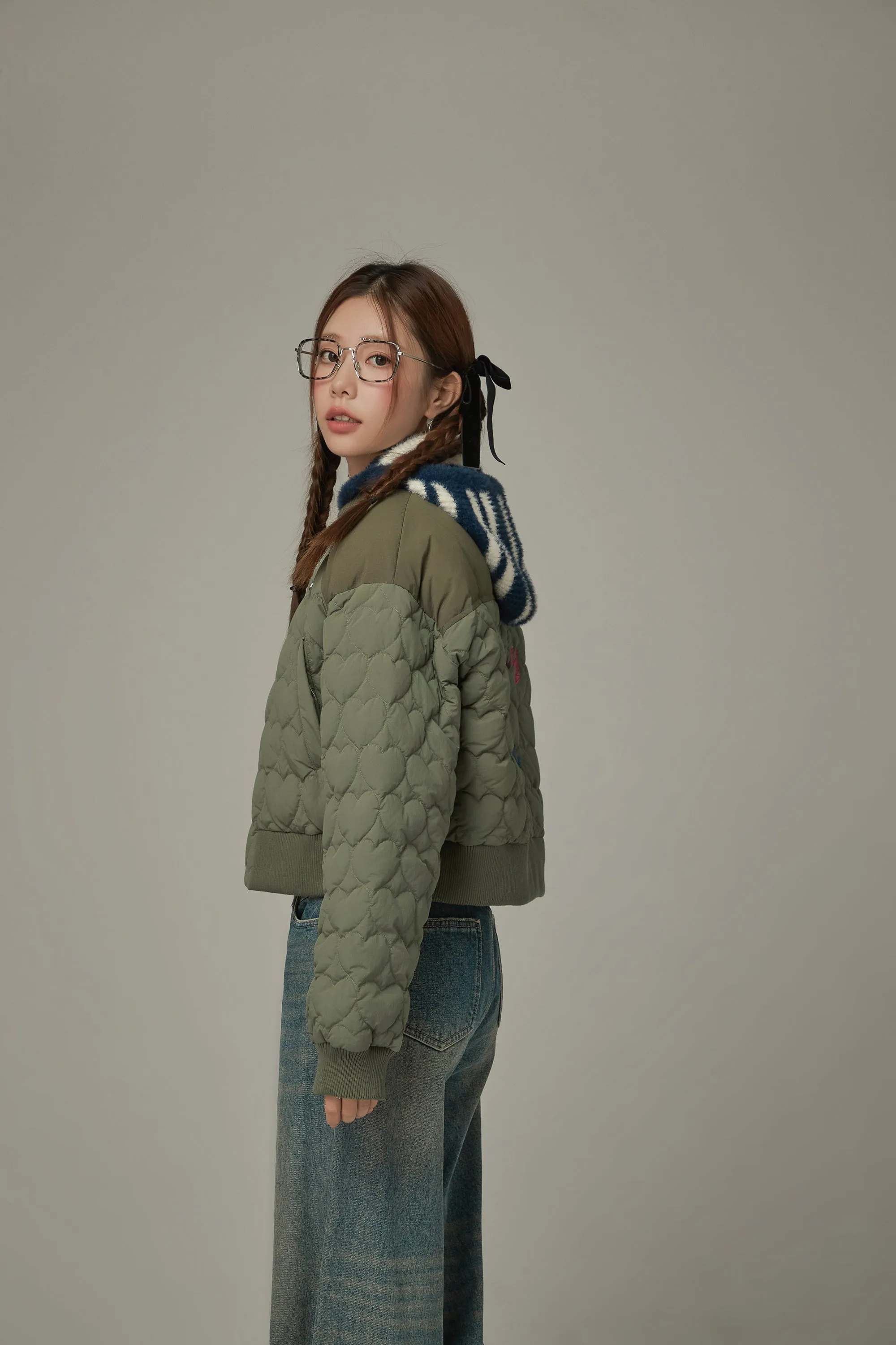 Heart Quilted Padded Jacket