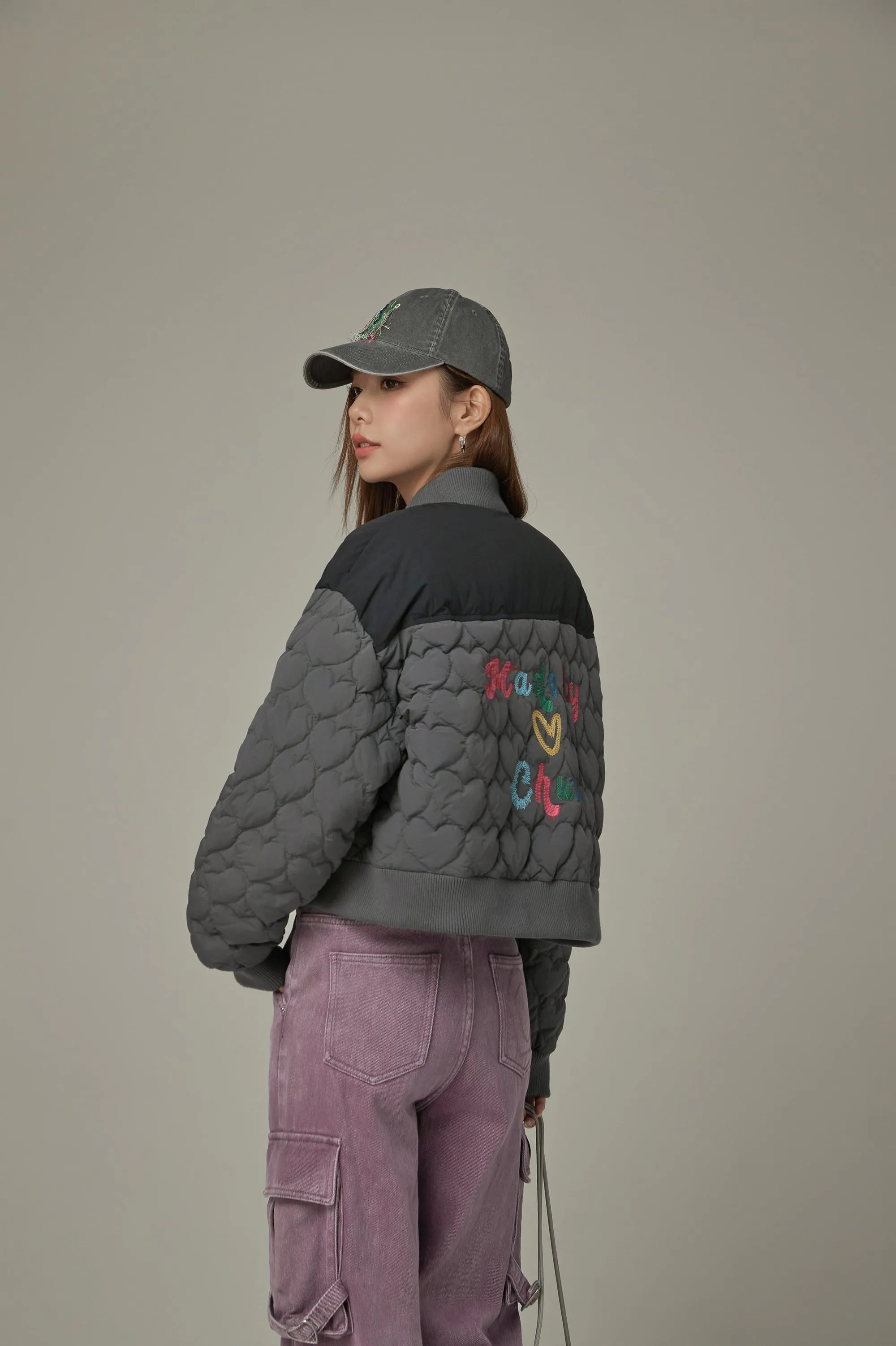 Heart Quilted Padded Jacket