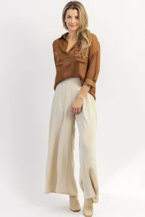 IN FLIGHT BEIGE PALAZZO PANT