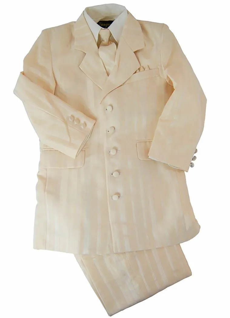 Ivory 5-Button Boys Suit with Vest