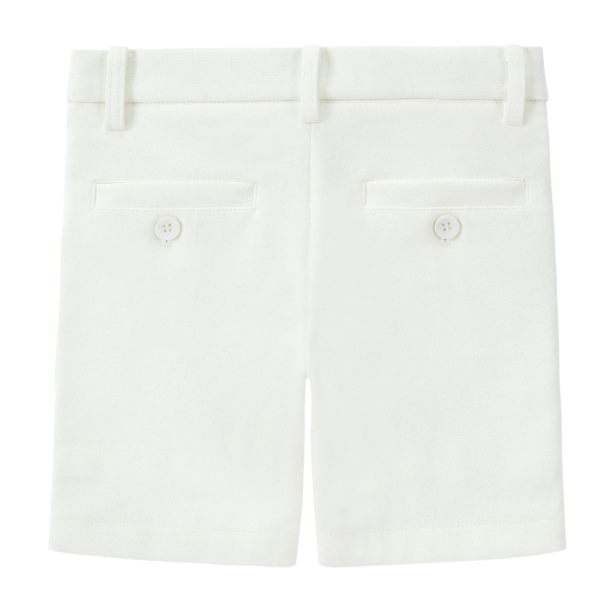 Ivory Stretch Pique Dress Shorts