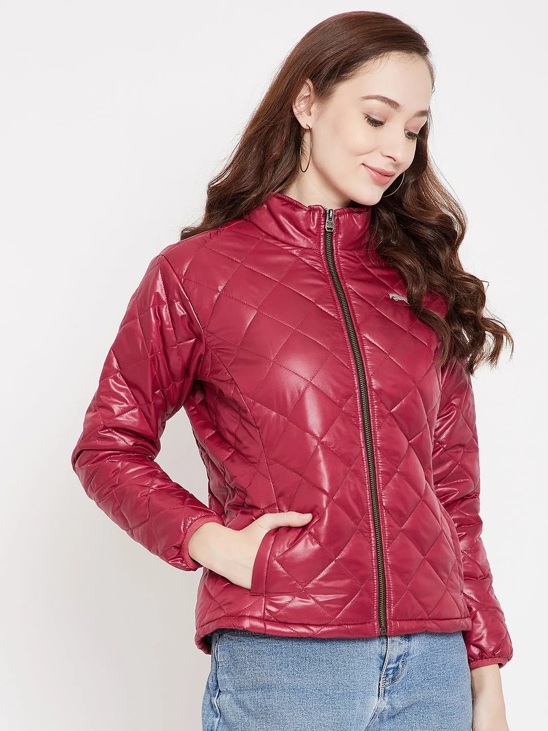 JUMP USA Women Red Quilted Jackets