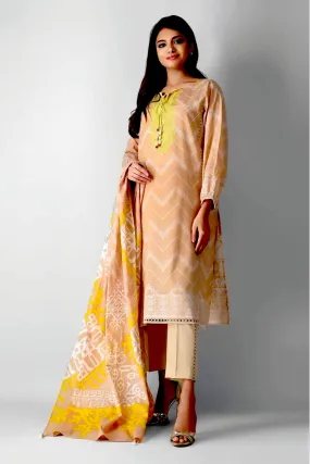 Khaadi Embroidered 3 Piece · Full Suit – B21235 Beige