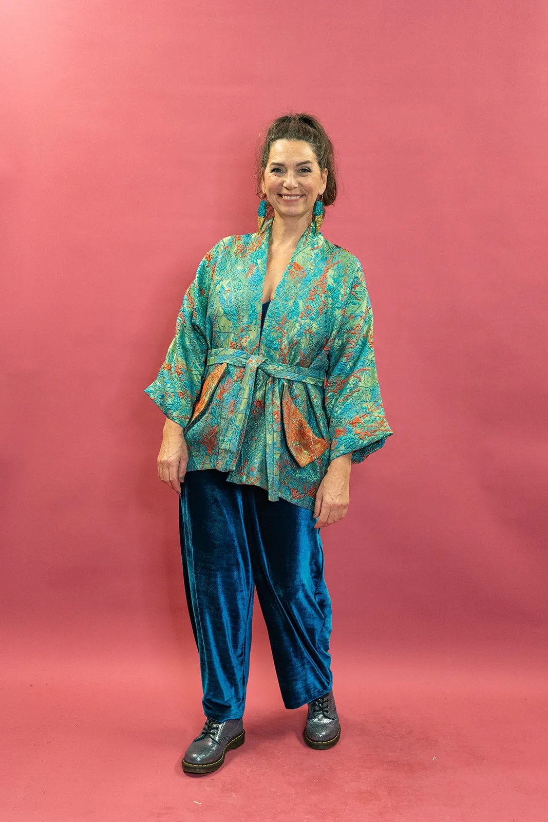 Kimono Jacket in Green Paradise