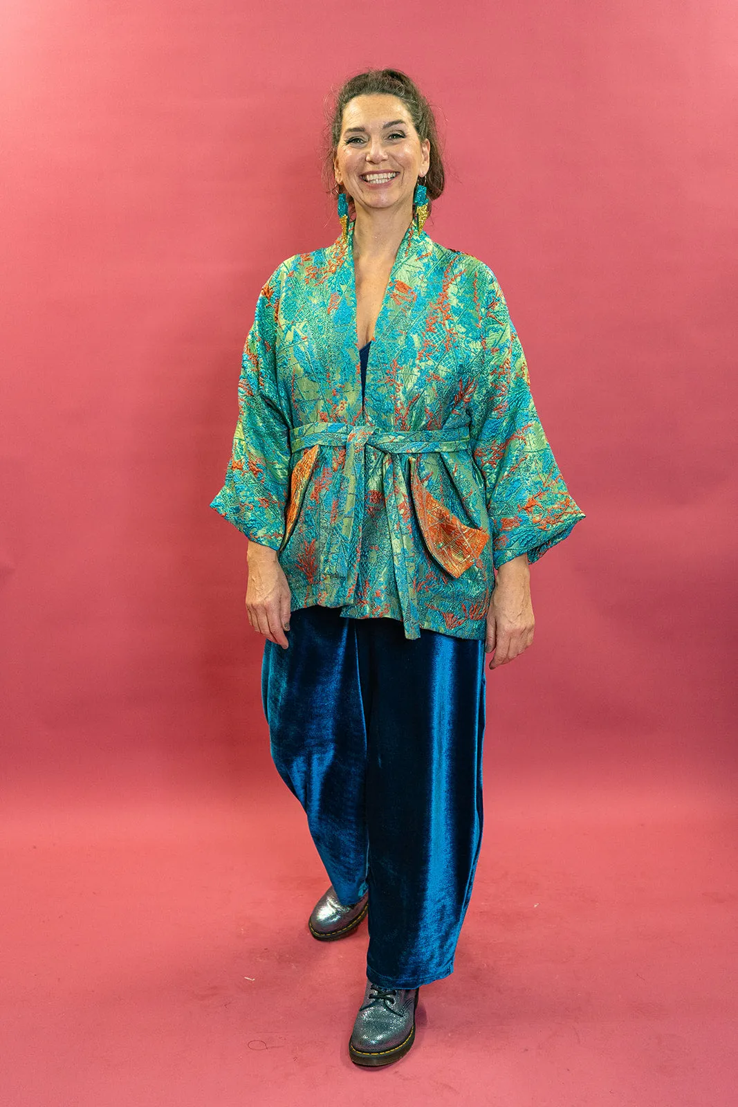 Kimono Jacket in Green Paradise