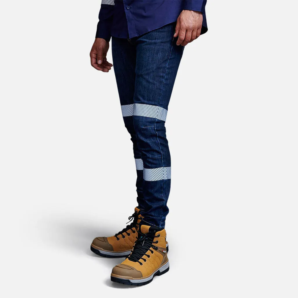 King Gee Urban Coolmax Stretch Slim Reflective Denim Work Jeans (K53007)