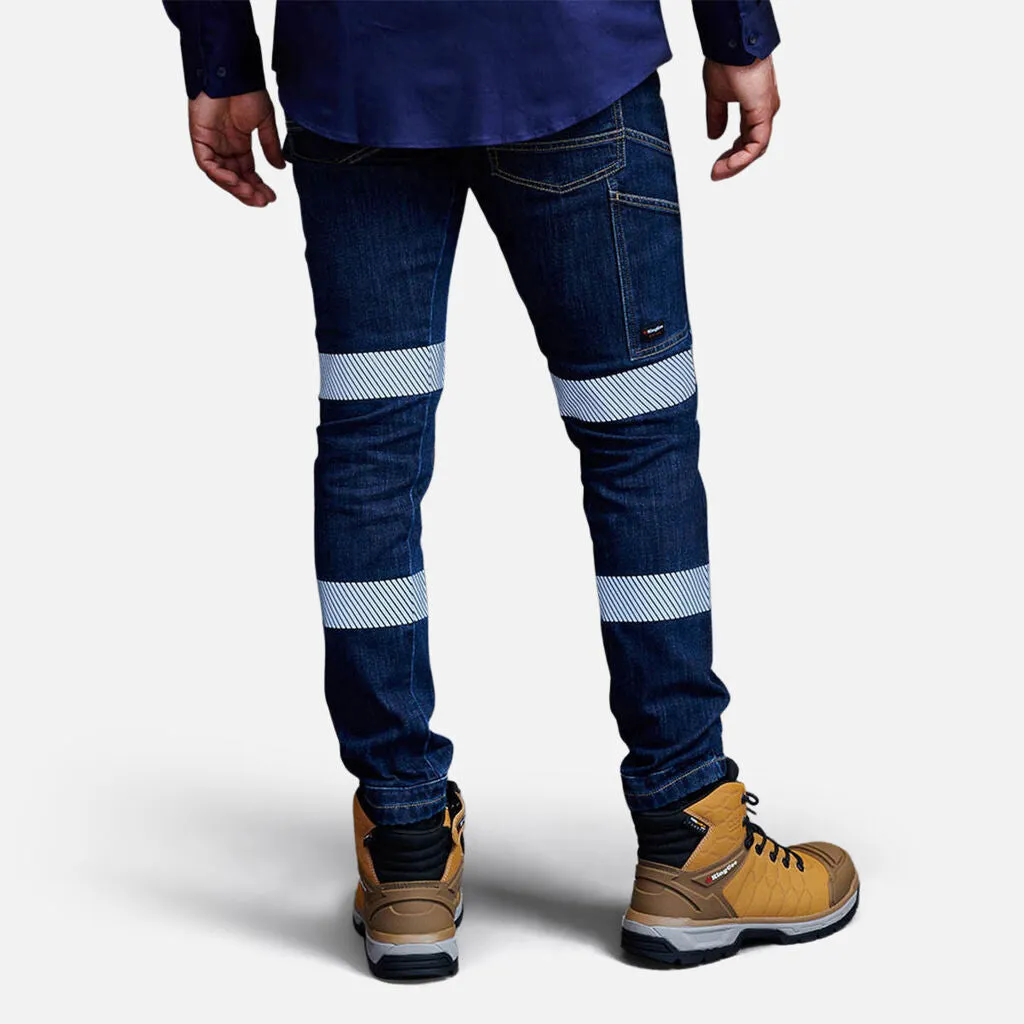 King Gee Urban Coolmax Stretch Slim Reflective Denim Work Jeans (K53007)