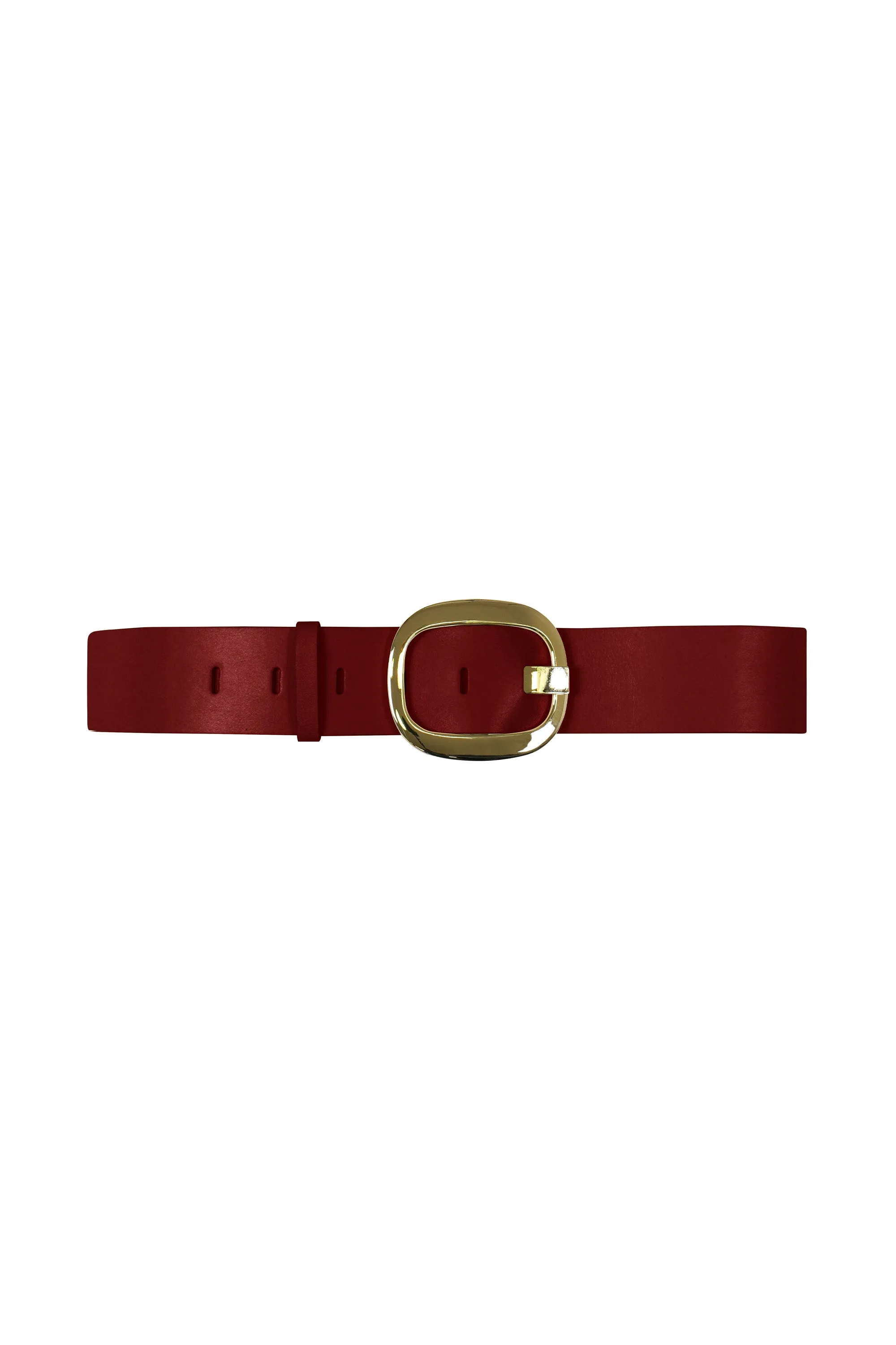 LEATHER BELT WITH METALLIC BUCKLE