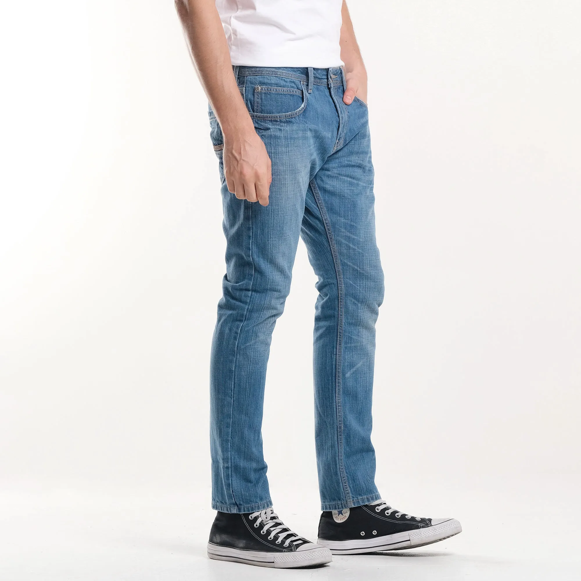 LEE MENS RAMONE 28" INSEAM DENIM PANTS IN BLUE INSTINCT