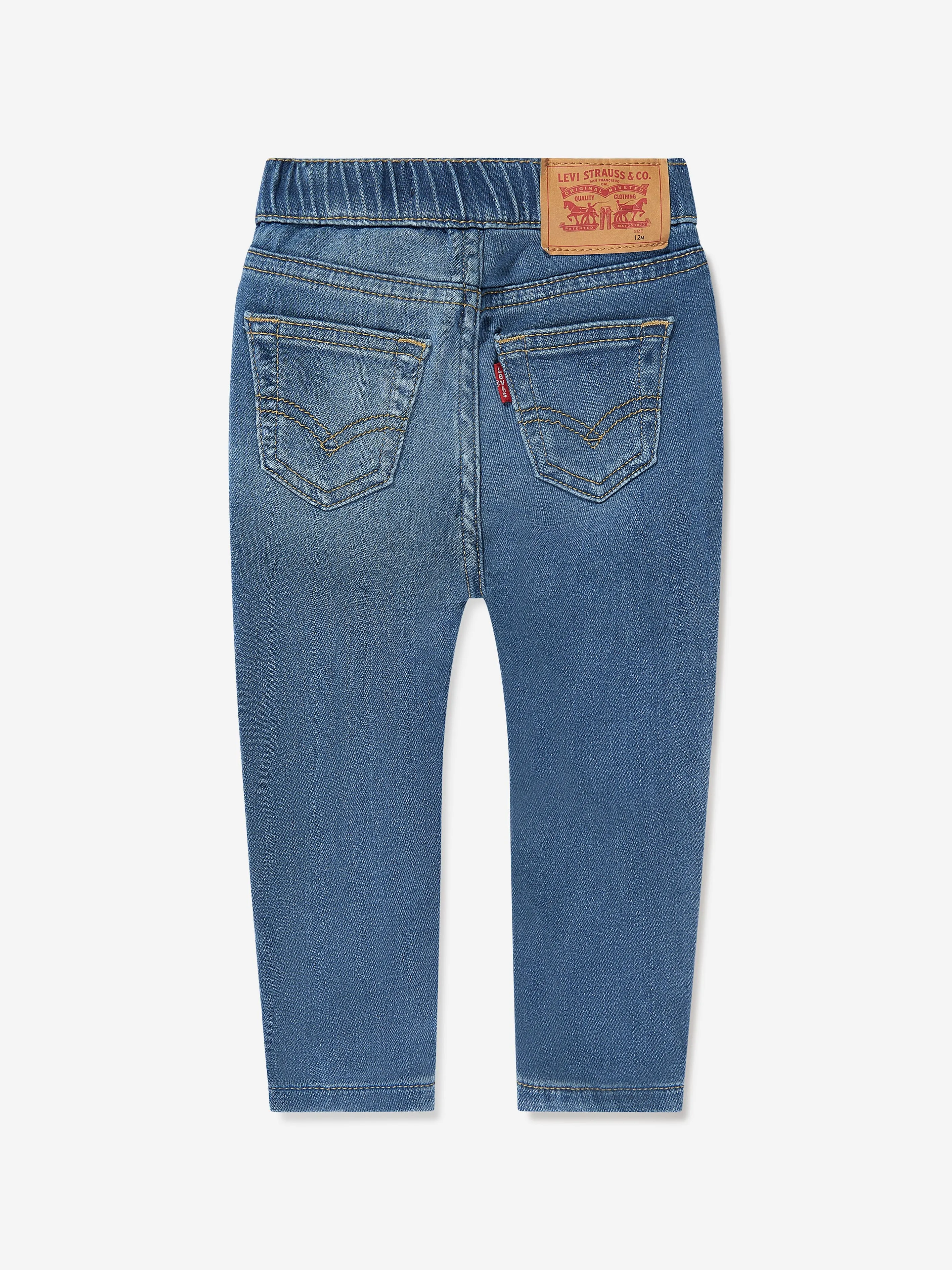 Levi's Wear Baby Boys Skinny Dobby Pull On Jeans in Blue