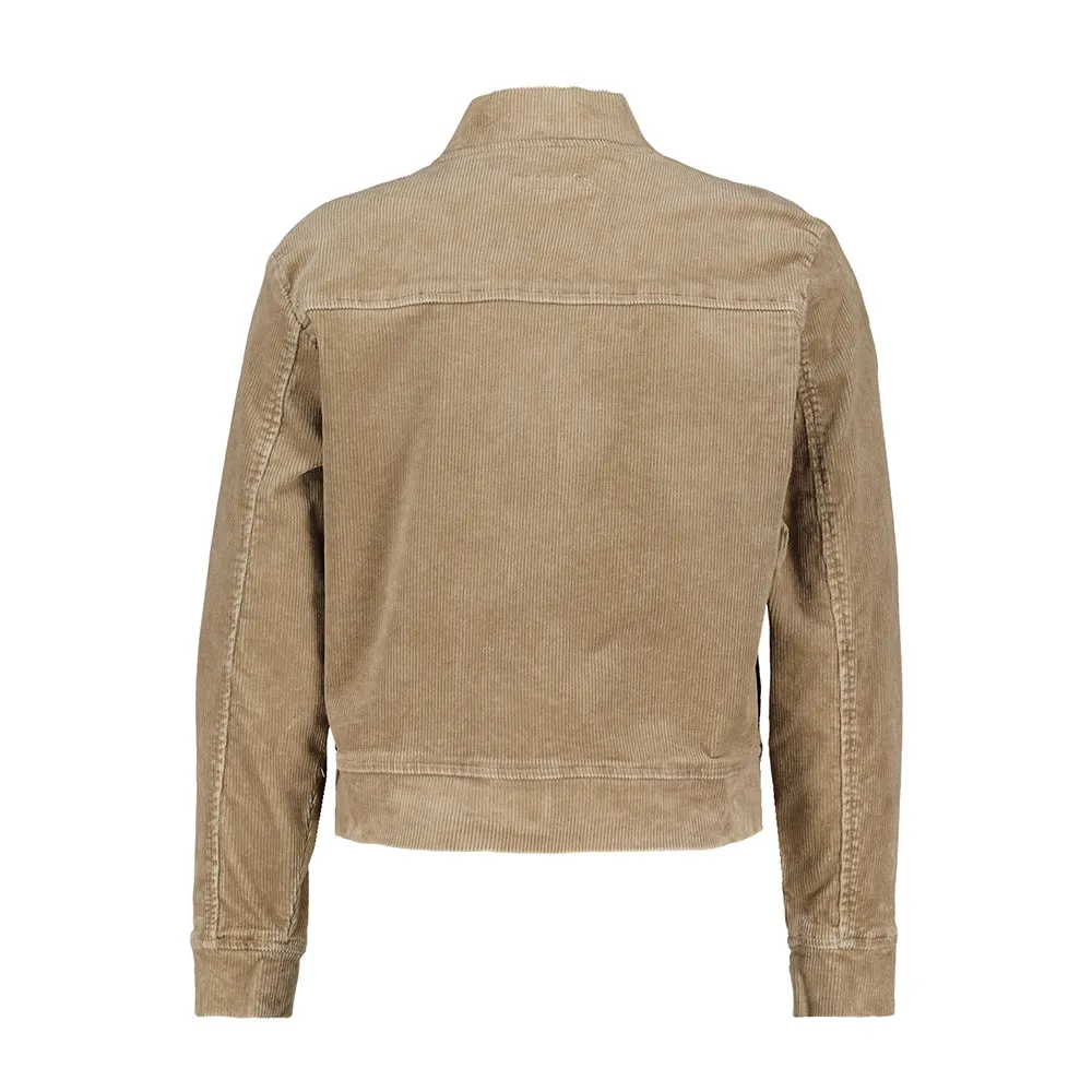 Light Taupe Cords Bomber Jacket