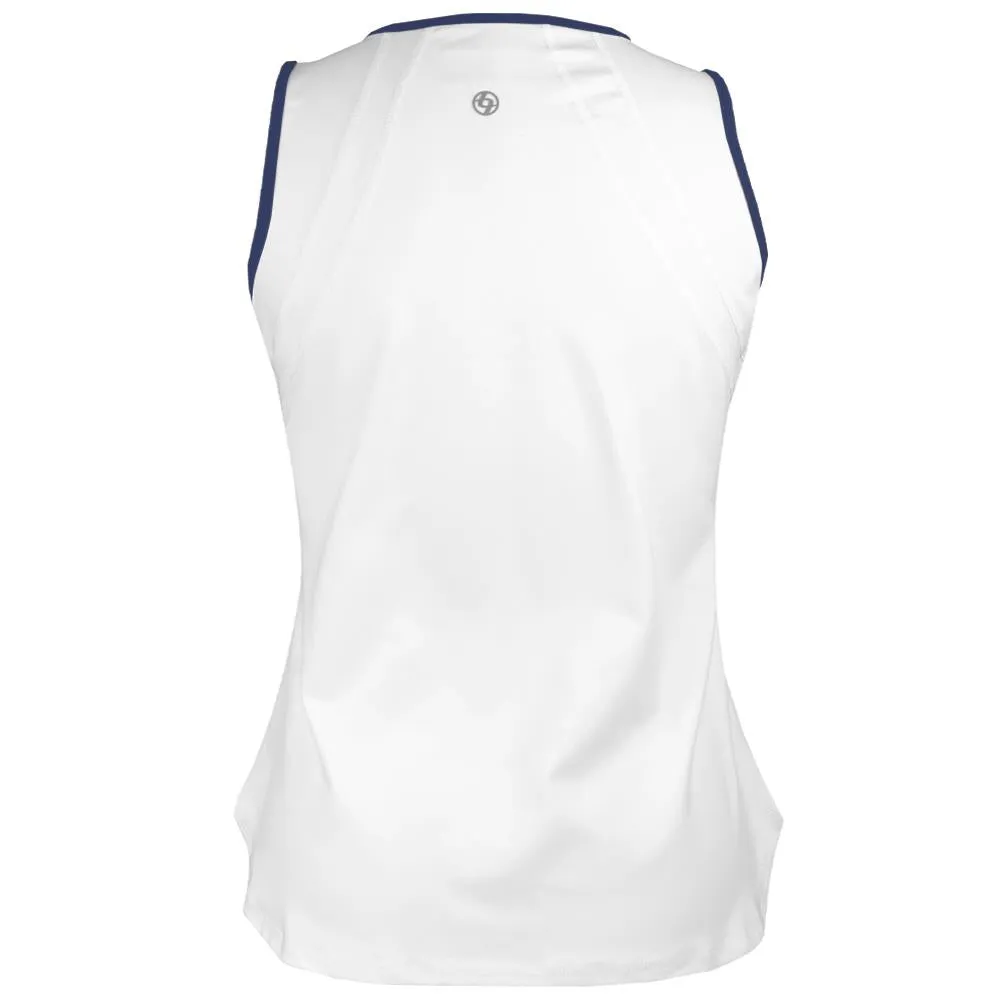 Lija Women's Bea Tank - White/Dark Navy