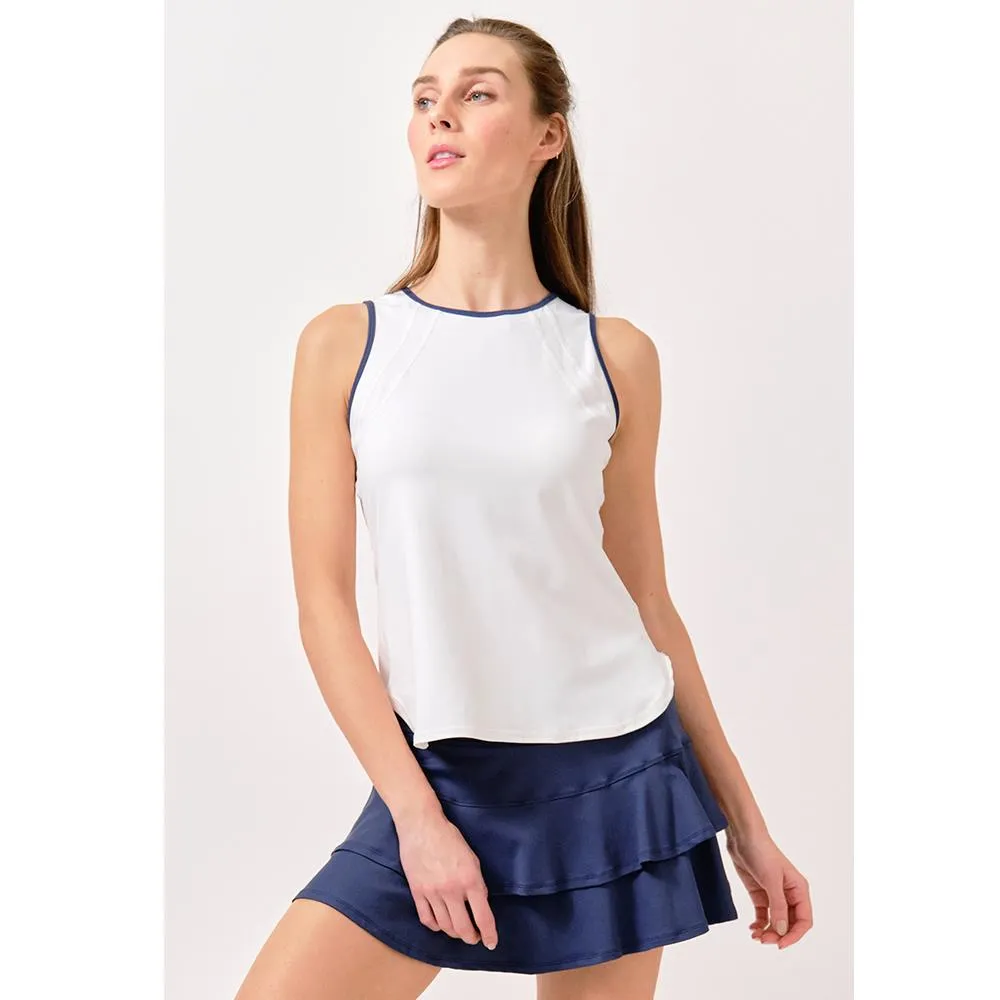 Lija Women's Bea Tank - White/Dark Navy