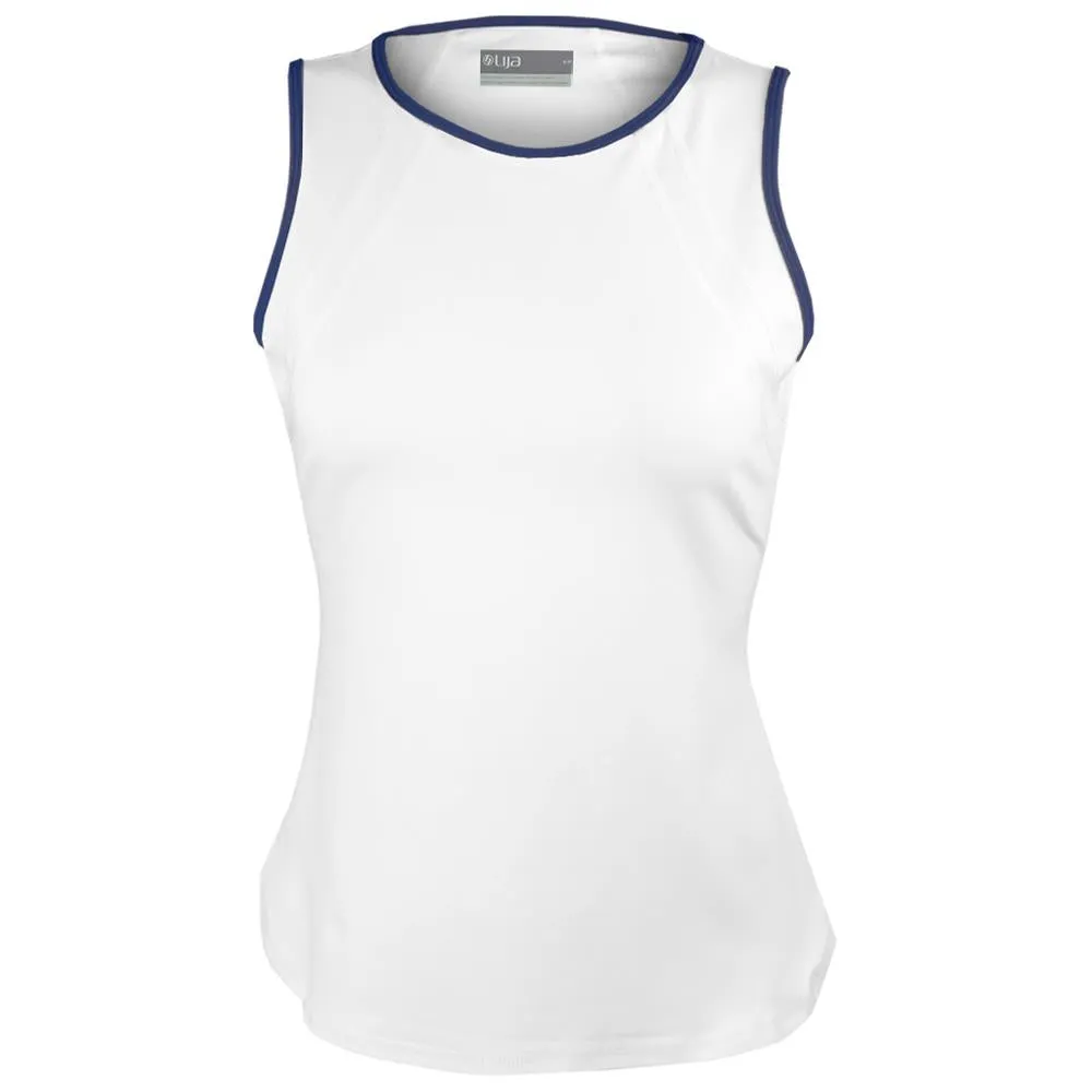 Lija Women's Bea Tank - White/Dark Navy